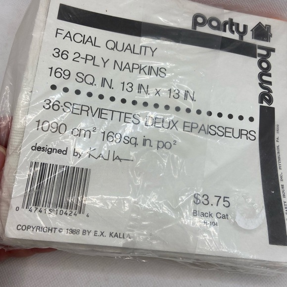 Vintage BLACK CAT Halloween Party Cocktail Napkins - Picture 2 of 7